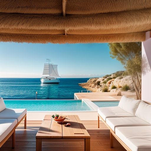 beach view from villa in ibiza