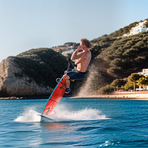 man surfing in ibiza