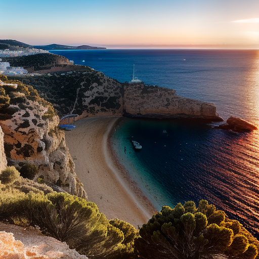 sunset view of beach in Ibiza