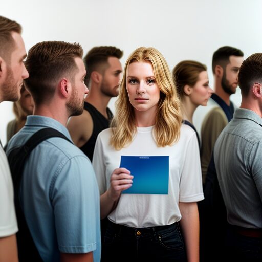 woman standing in queue ibiza